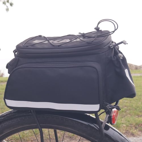 Expandable Rear Bike Rack Bag with Panniers Waterproof Trunk Bag