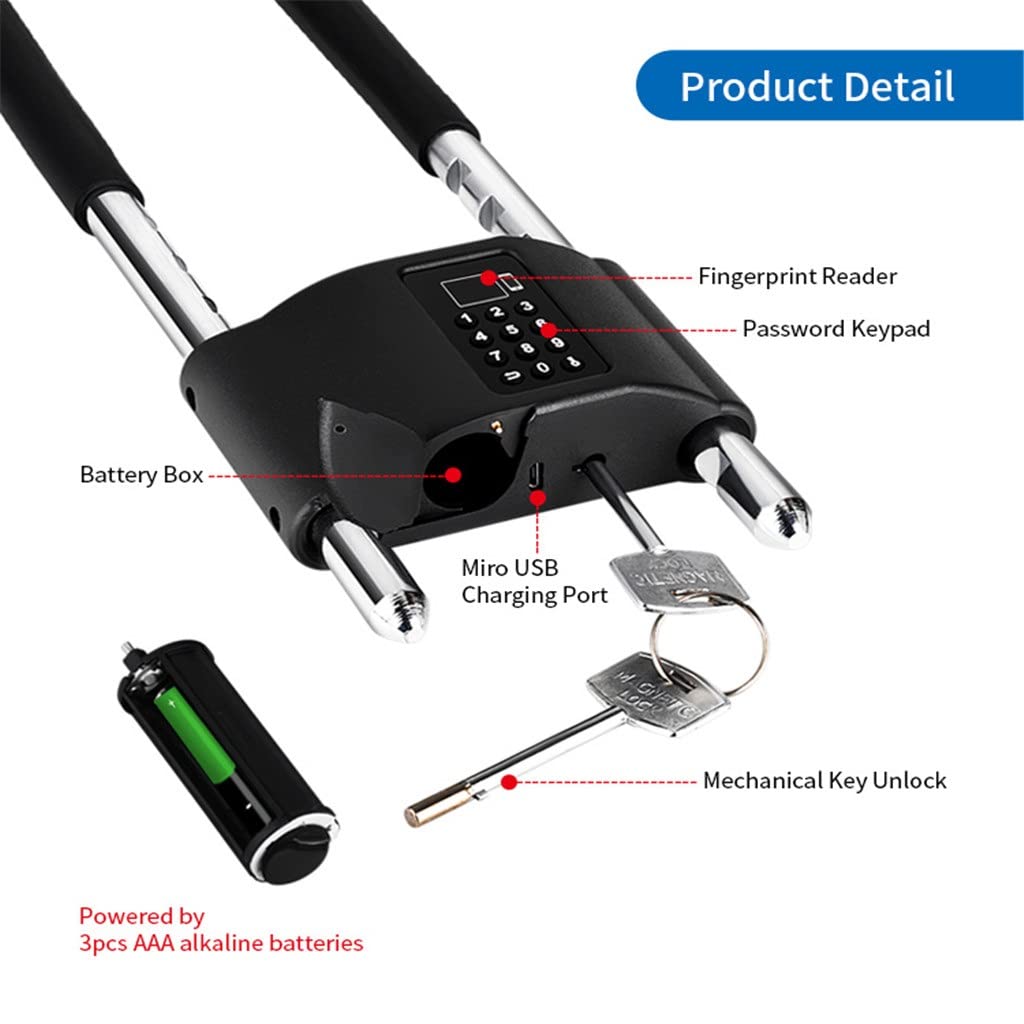Smart Bike U-Lock Fingerprint APP Control Waterproof