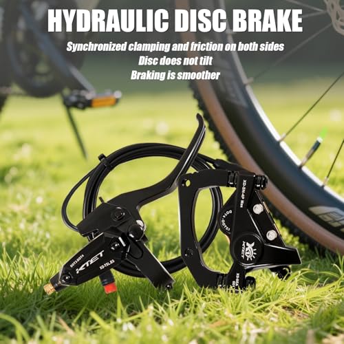 E-Bike 4-Piston Hydraulic Disc Brake Set Power-Off Pre-Bled