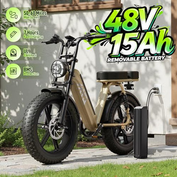 1500W Peak 20" Fat Tire All-Terrain Electric Bike