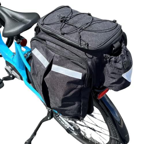 Expandable Rear Bike Rack Bag with Panniers Waterproof Trunk Bag
