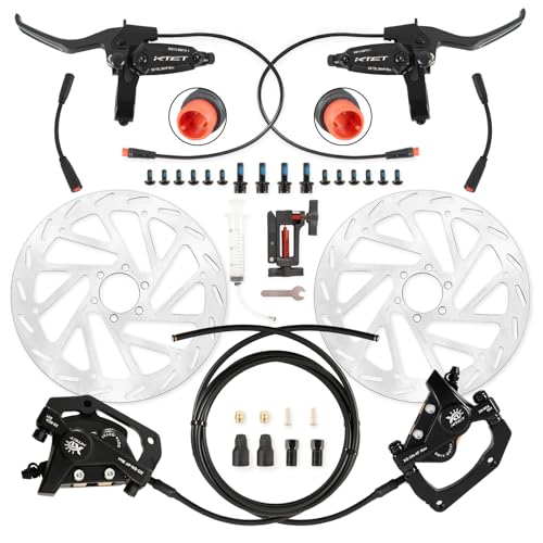 E-Bike 4-Piston Hydraulic Disc Brake Set Power-Off Pre-Bled