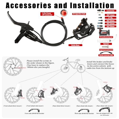 E-Bike 4-Piston Hydraulic Disc Brake Set Power-Off Pre-Bled