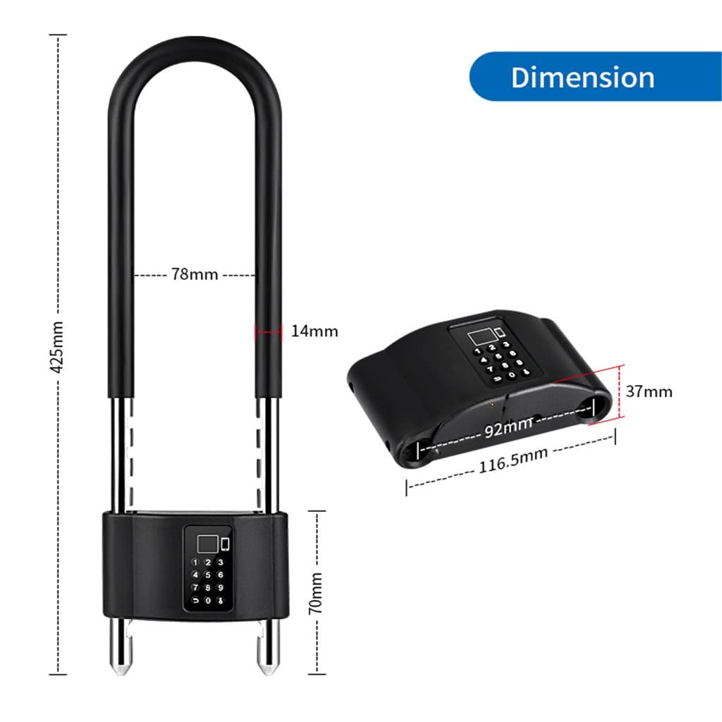 Smart Bike U-Lock Fingerprint APP Control Waterproof