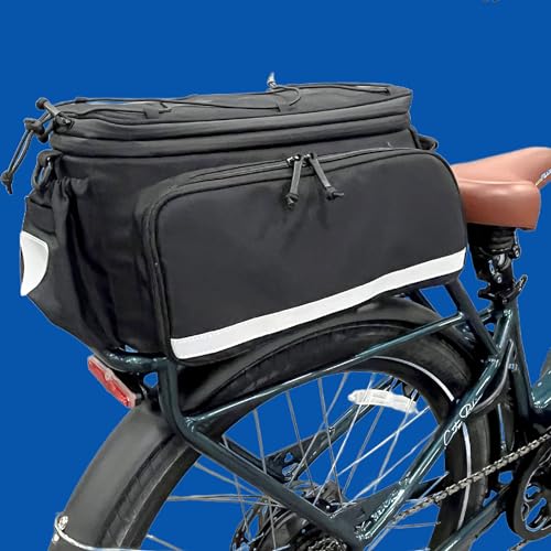 Expandable Rear Bike Rack Bag with Panniers Waterproof Trunk Bag