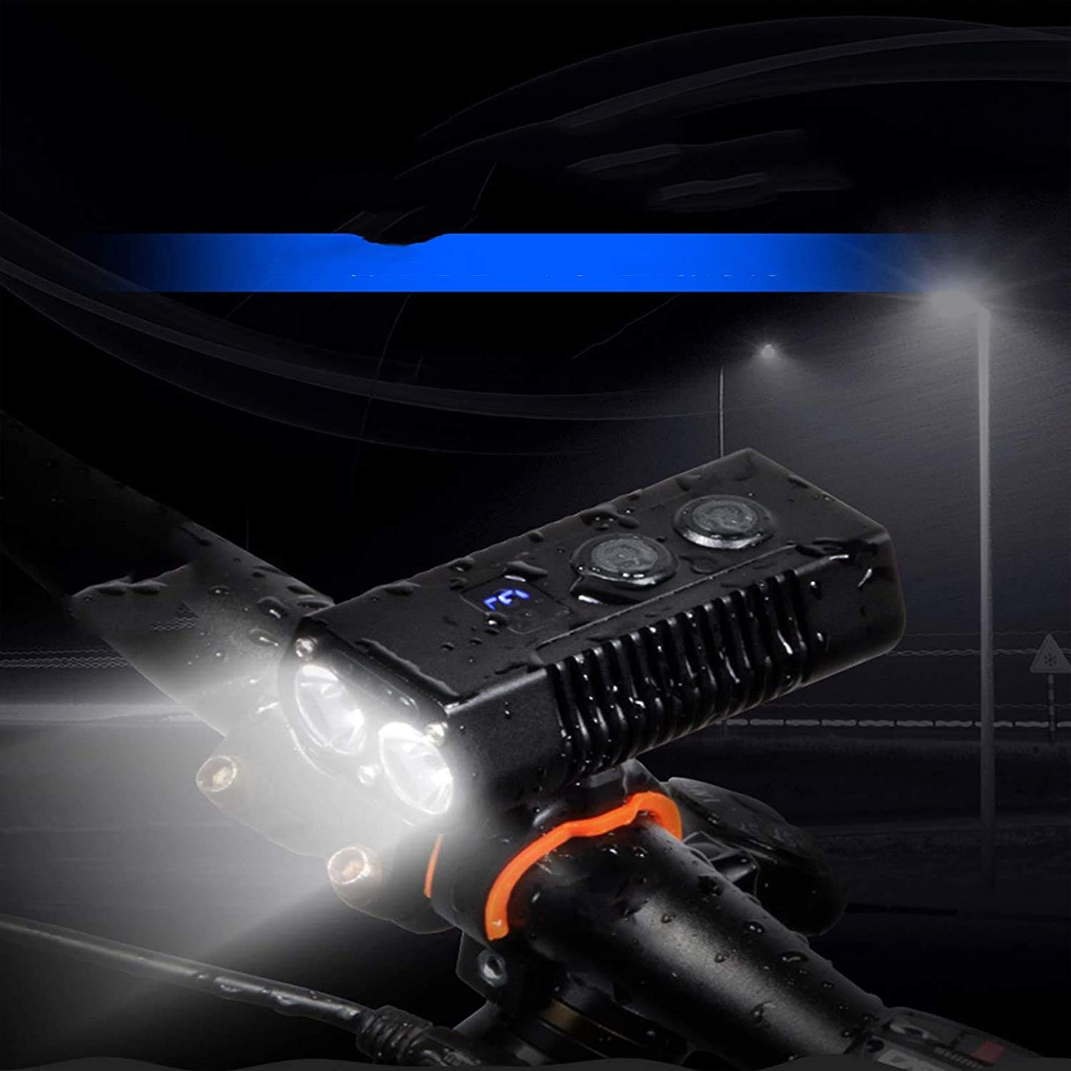 USB Rechargeable Bike Light High Lumens 2 LED 7 Modes