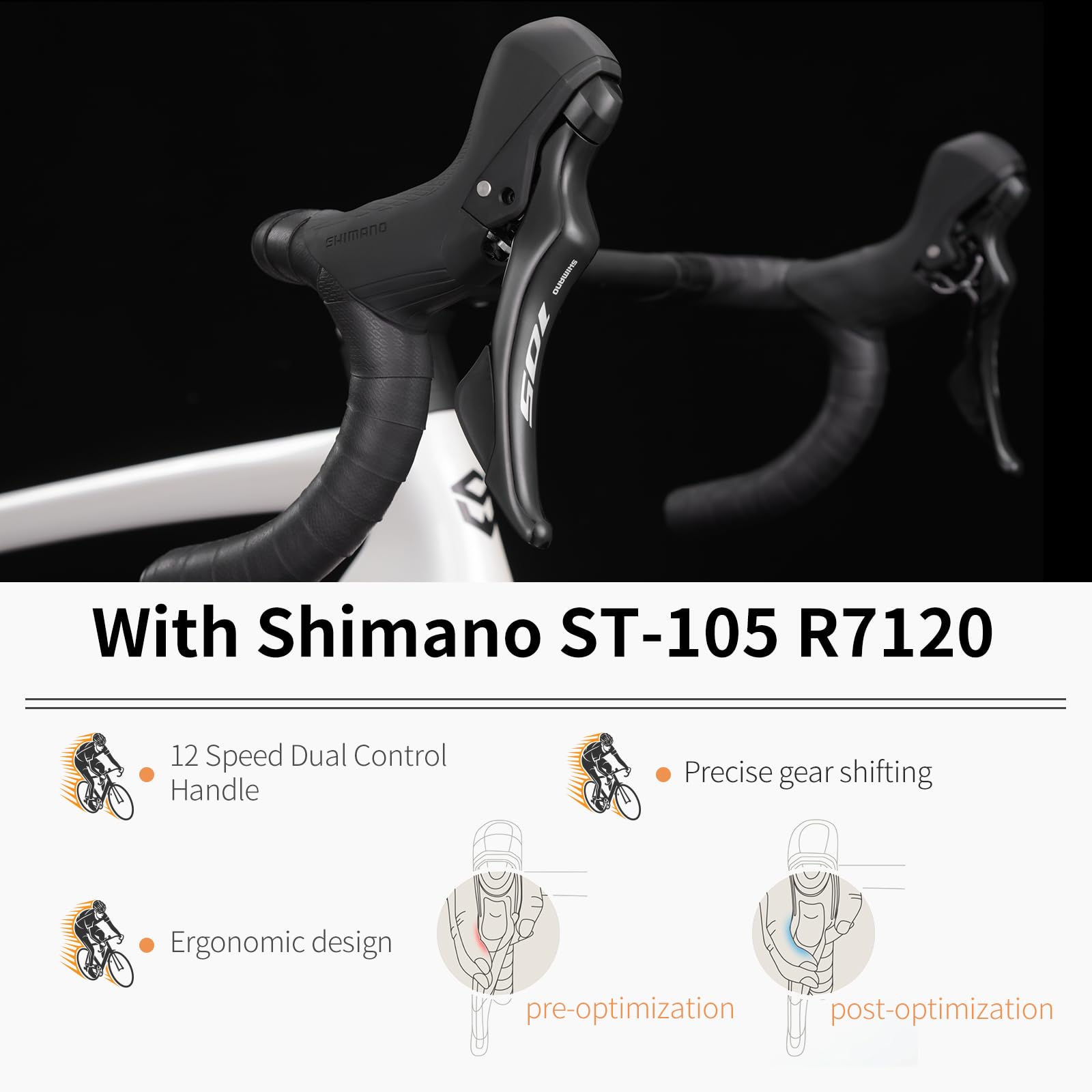 Carbon Road Bike Shimano 105 R7120 24-Speed Hydraulic Disc Brake
