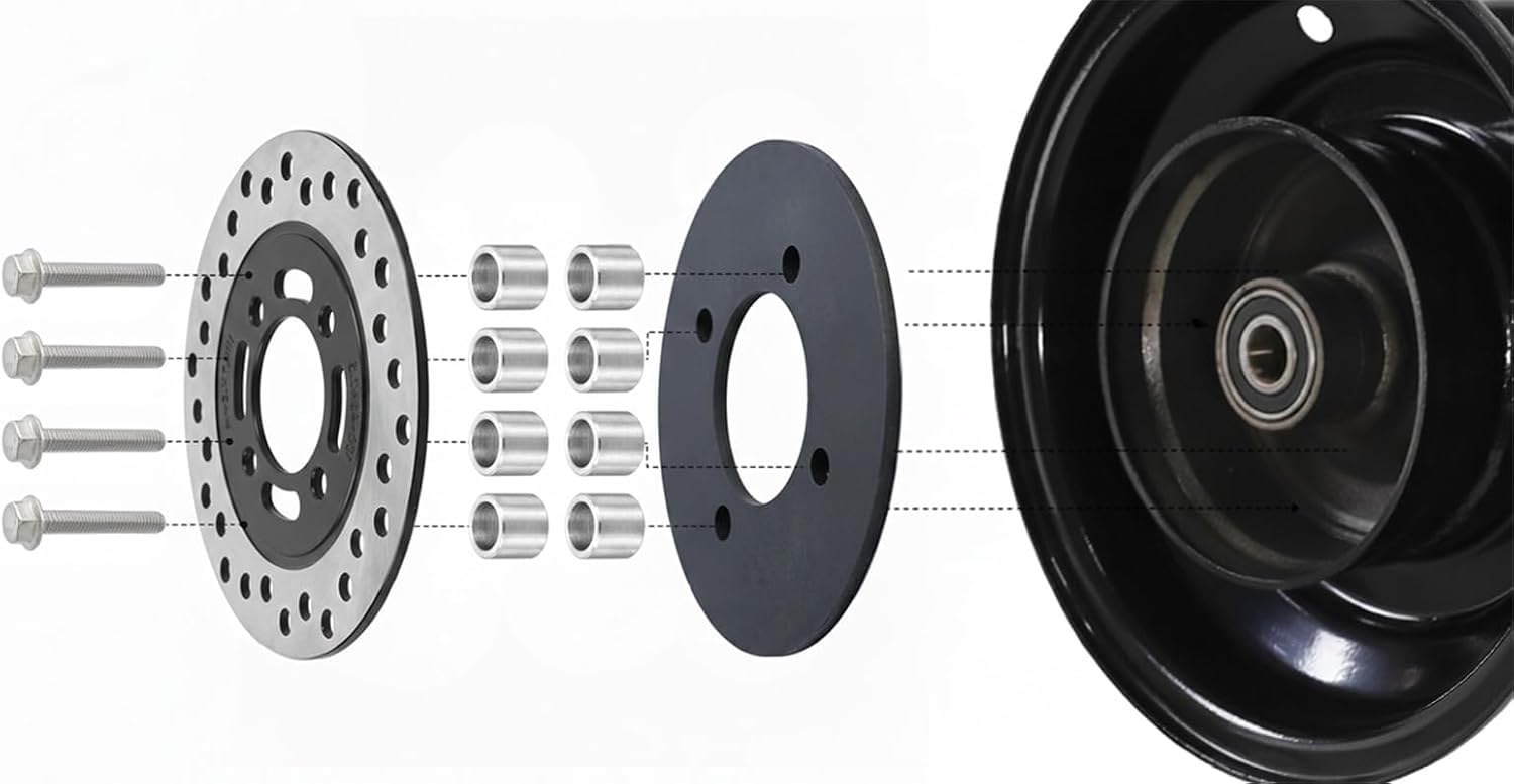 Mini Bike Drum to Disc Brake Conversion Kit with Caliper and Rotor