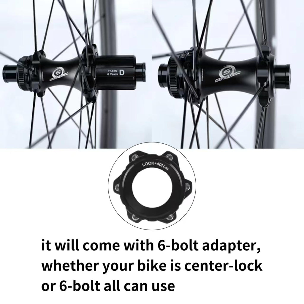 Carbon Road Bike Wheelset 50mm Tubeless Disc Brake Wheels