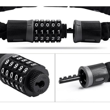 Anti-Theft Chain Bike Lock Steel Combination Lock 1.45M