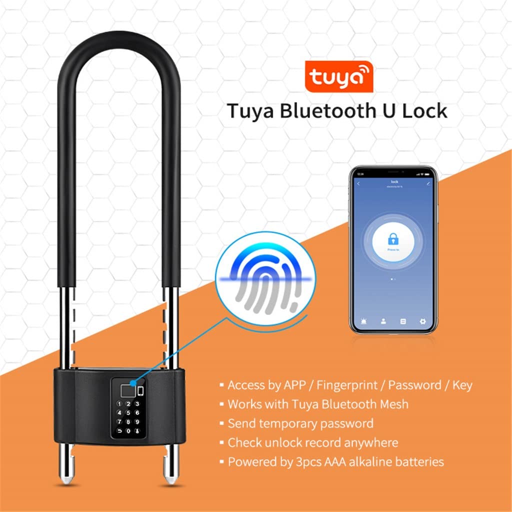 Smart Bike U-Lock Fingerprint APP Control Waterproof