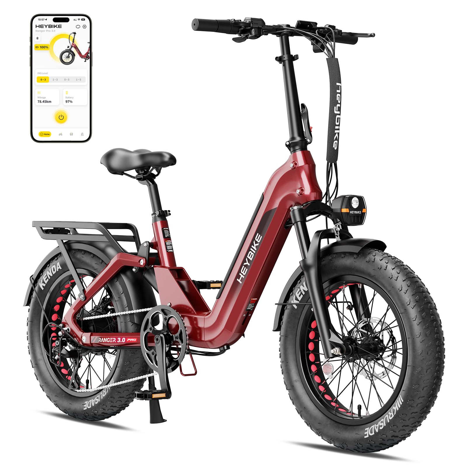 Foldable Electric Bike 1200W Motor 20x4.0 Fat Tires Hydraulic Brakes