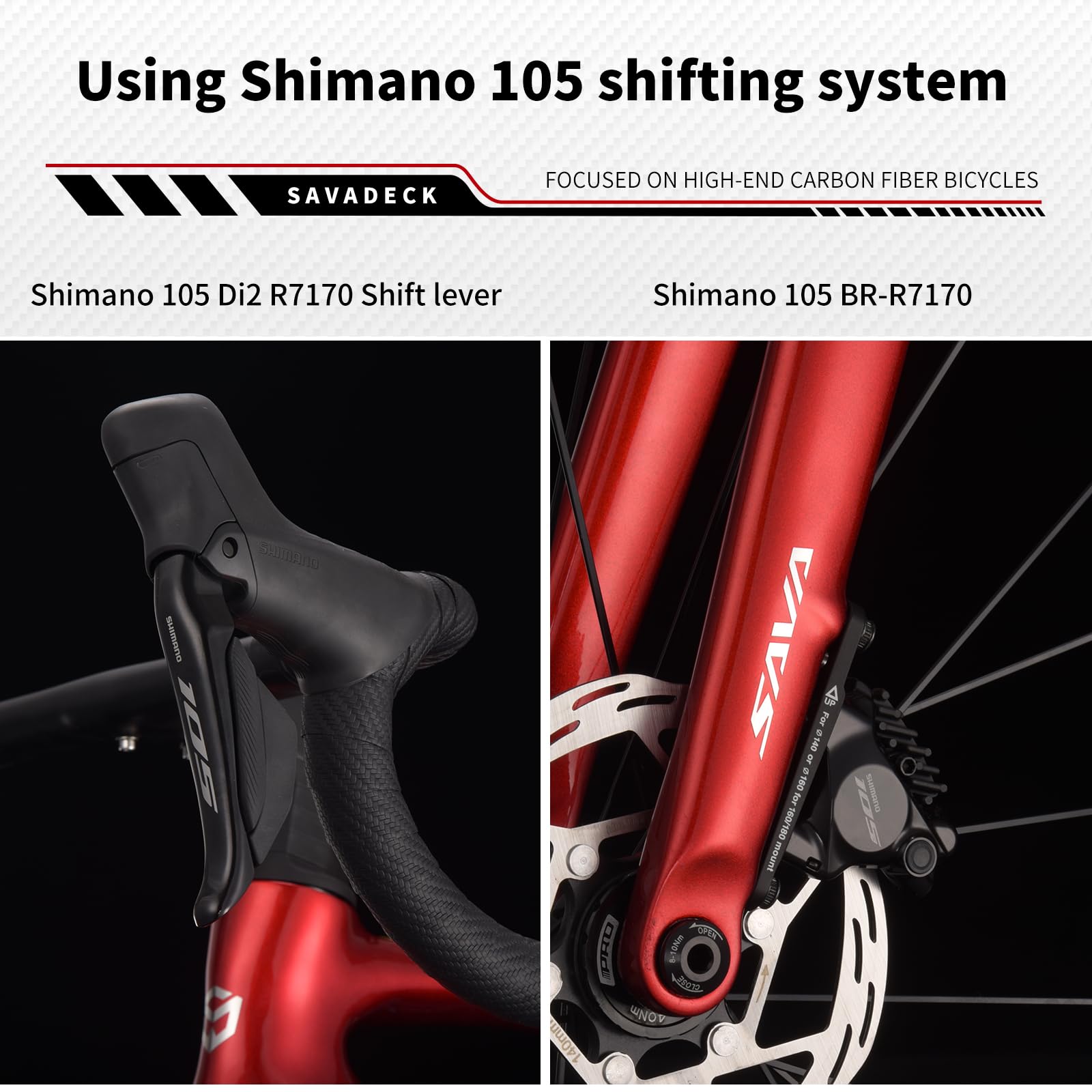 T1000 Full Carbon Road Bike Shimano 105 R7170 24-Speed Disc Brake