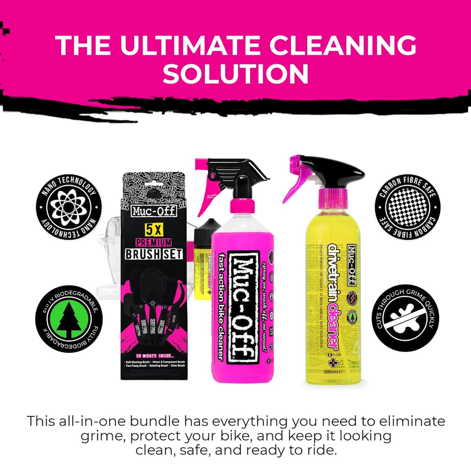 Nano Tech Bike Cleaner Biodegradable Formula Safe for Carbon Fiber