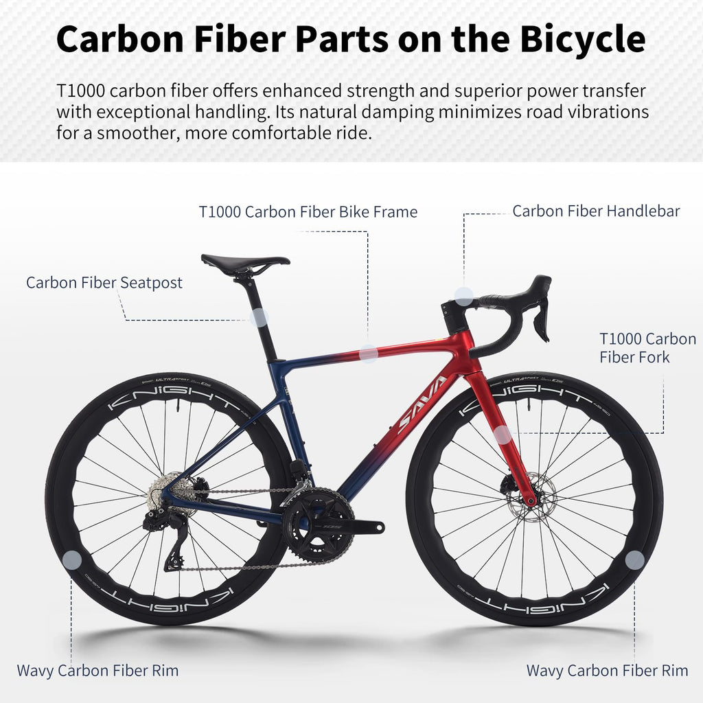T1000 Full Carbon Road Bike Shimano 105 R7170 24-Speed Disc Brake