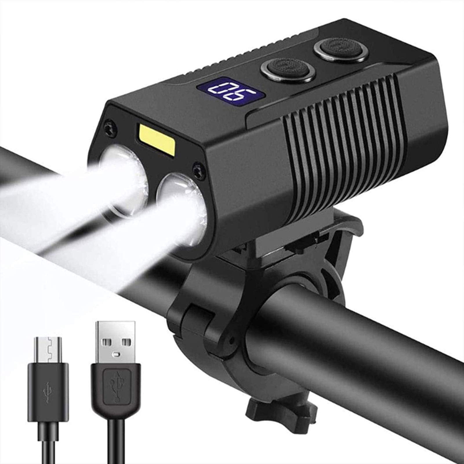 USB Rechargeable Bike Light High Lumens 2 LED 7 Modes