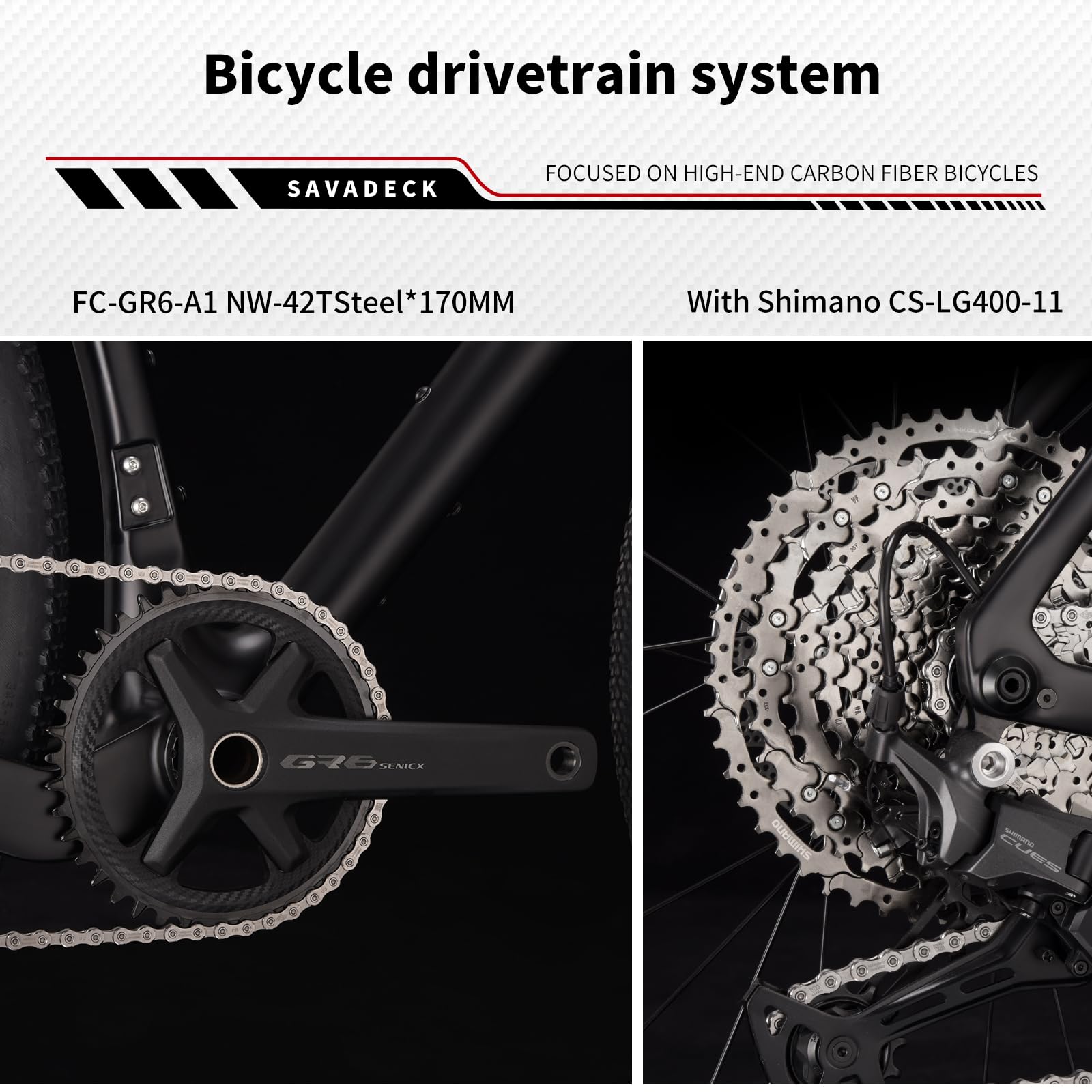 T800 Carbon Gravel Bike Shimano U6000 11-Speed Hydraulic Disc Brake