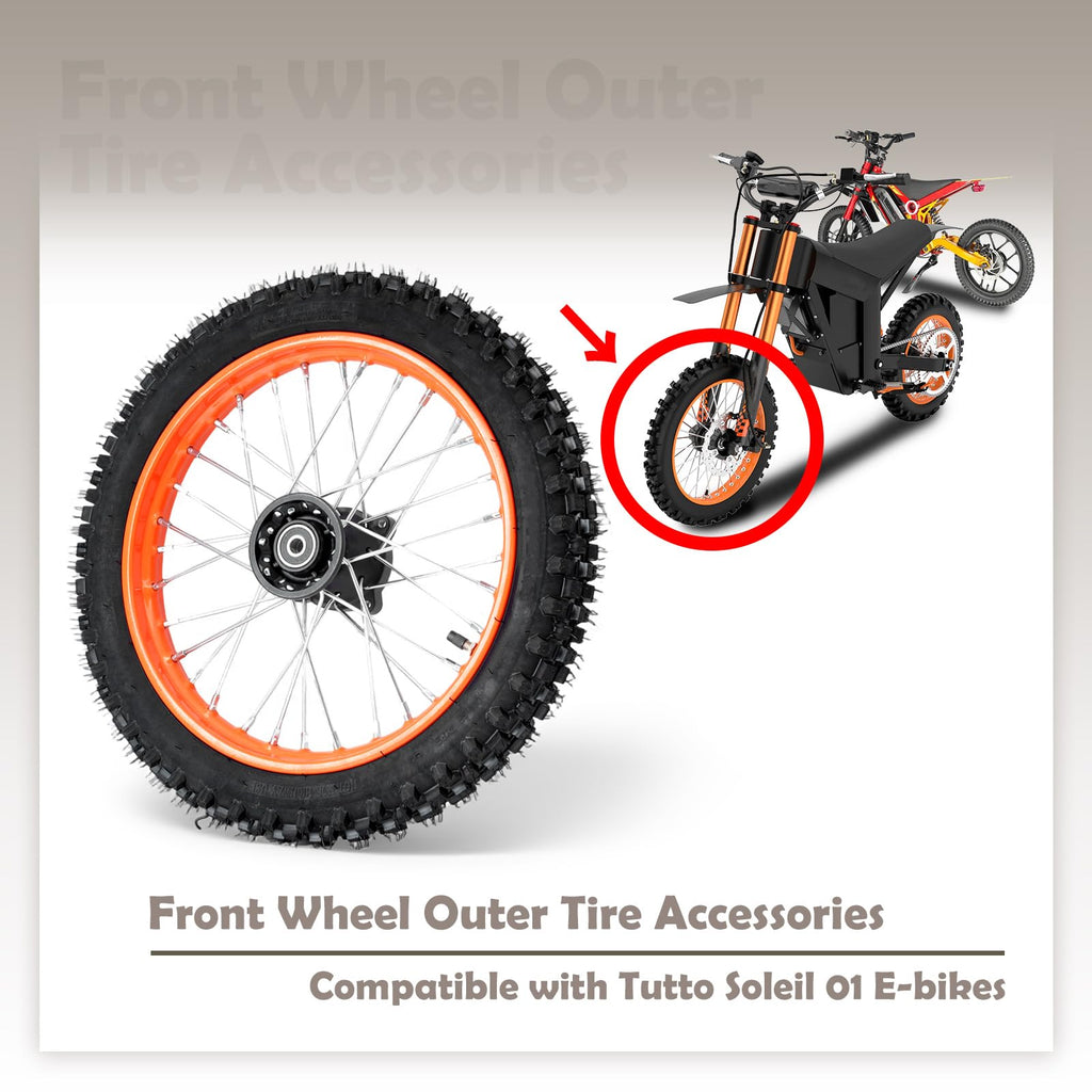 E-Bike Front Wheel Tire 60/100-14 Rubber Replacement Tire