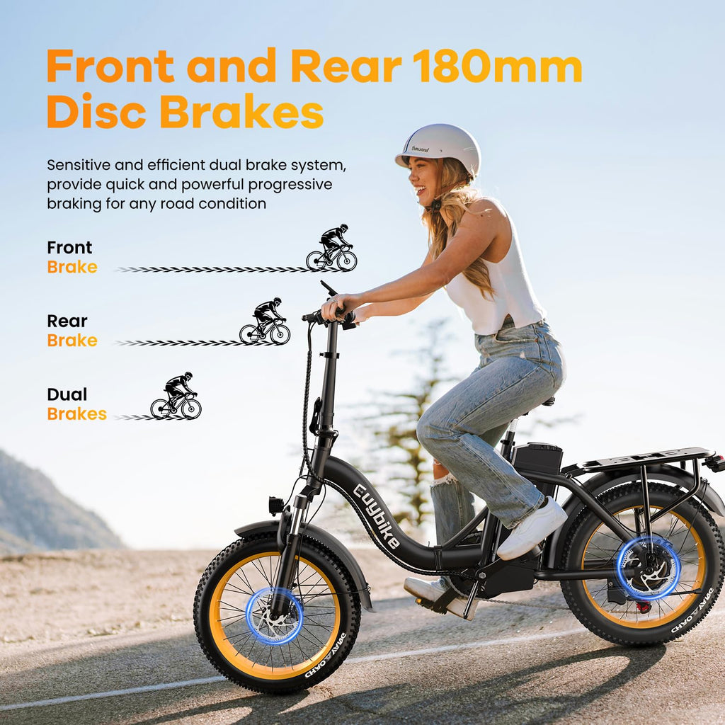 Folding Electric Bike 1000W Motor 20-Inch Fat Tires 7-Speed Step-Thru
