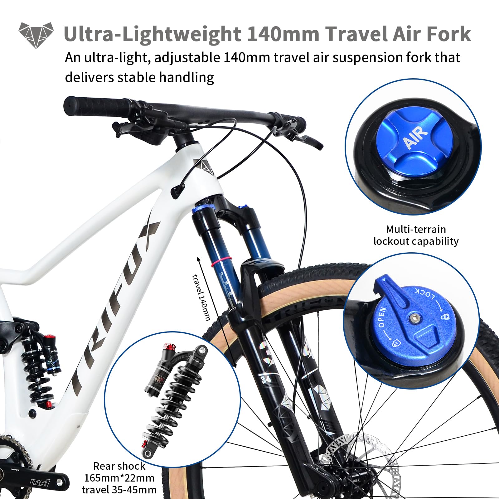 29er Carbon Full Suspension Mountain Bike, 12-Speed, 140mm Air Fork