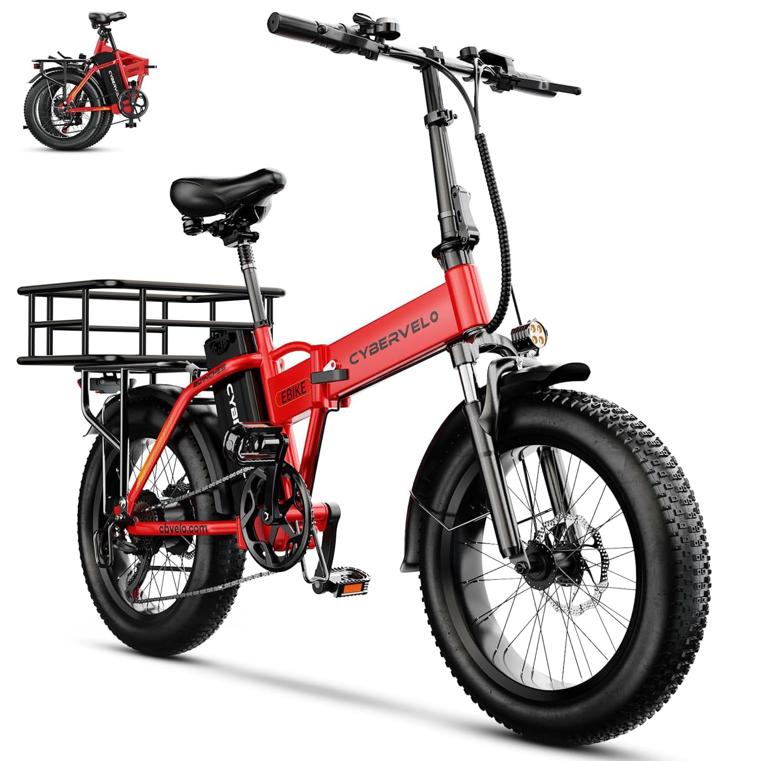 Folding Electric Bike 750W Motor 20-Inch Fat Tires