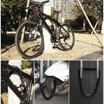 Anti-Theft Chain Bike Lock Steel Combination Lock 1.45M