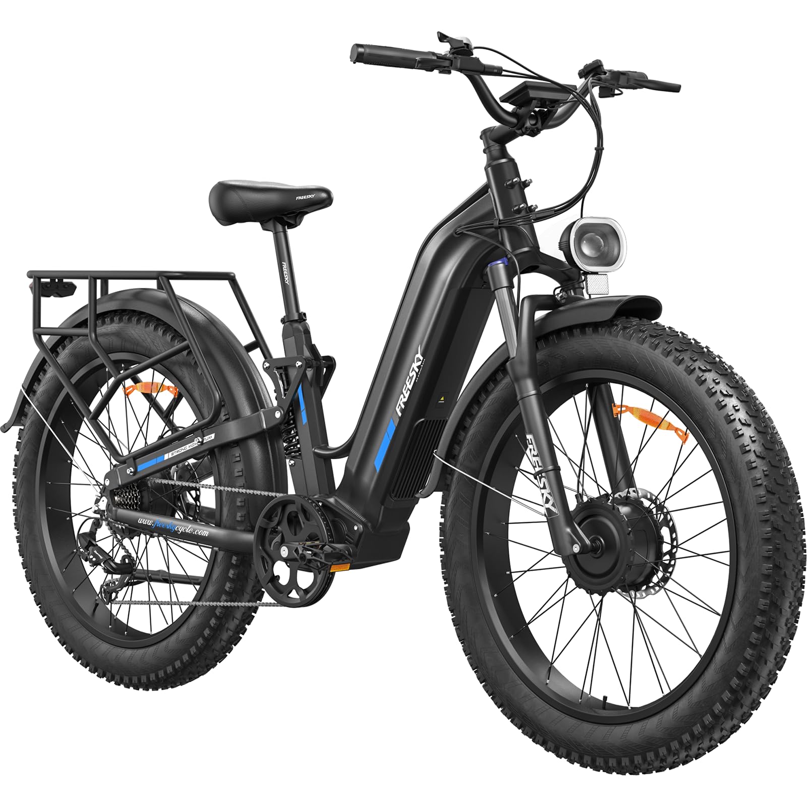 Dual Motor Electric Mountain Bike Full Suspension 26-Inch Fat Tires