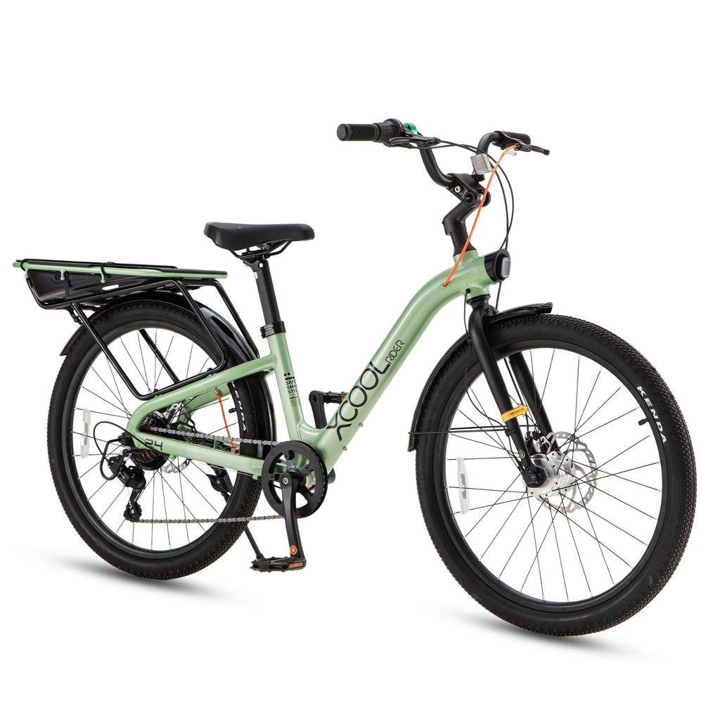 24 Inch Kids Bike Shimano 7-Speed Aluminum Frame Rear Rack