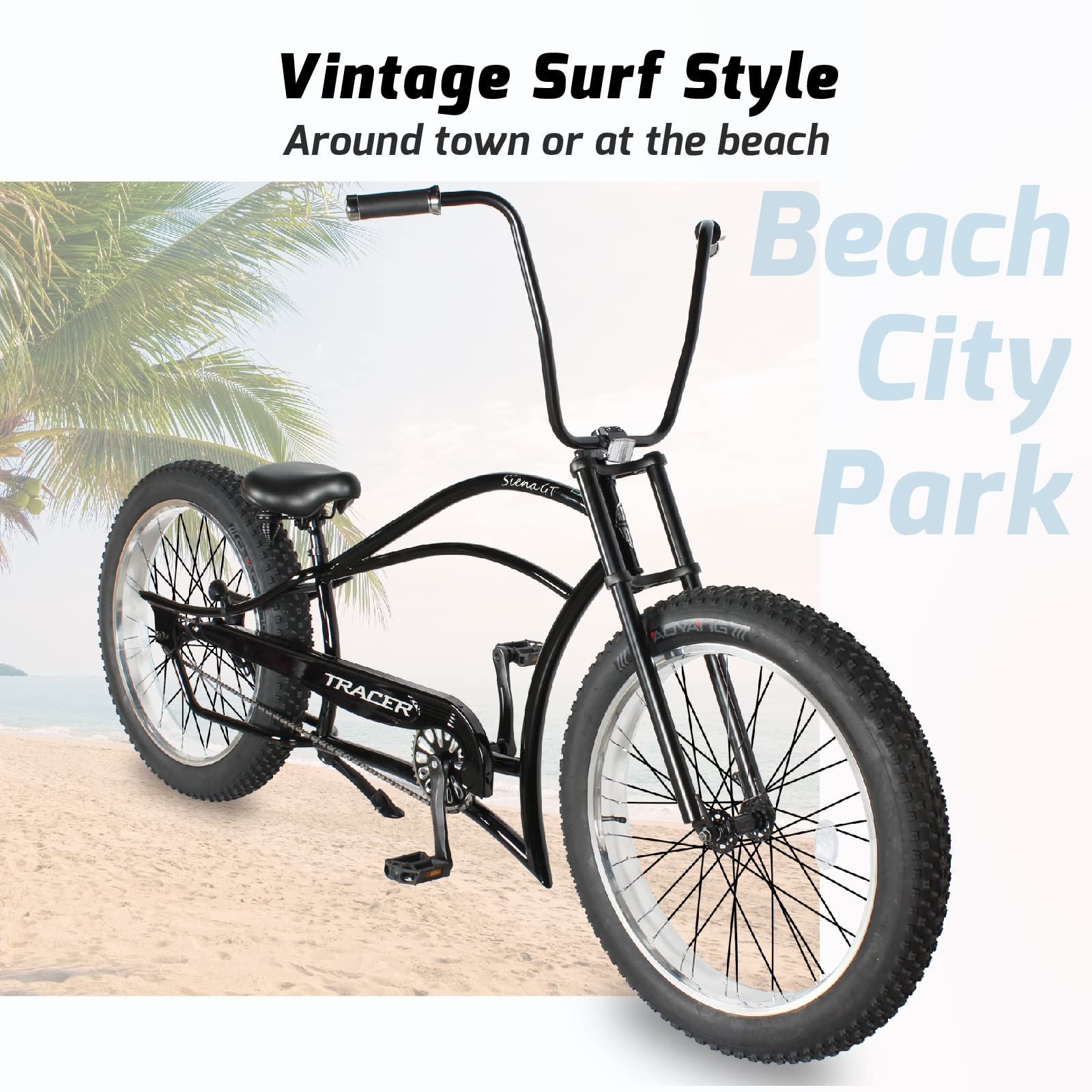 Stretch Beach Cruiser Bike 1/3/7-Speed Fat Tires