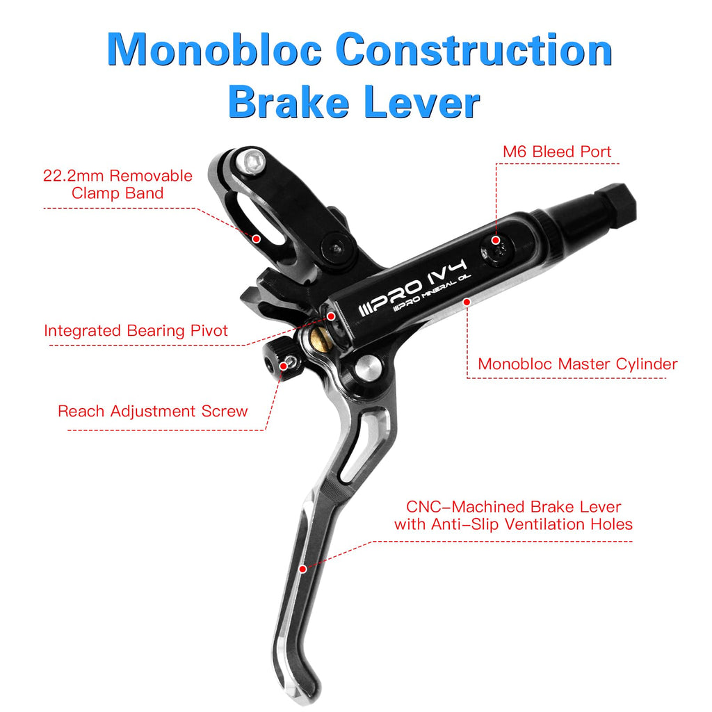 4-Piston Hydraulic Disc Brake Set with Ceramic Brake Pads