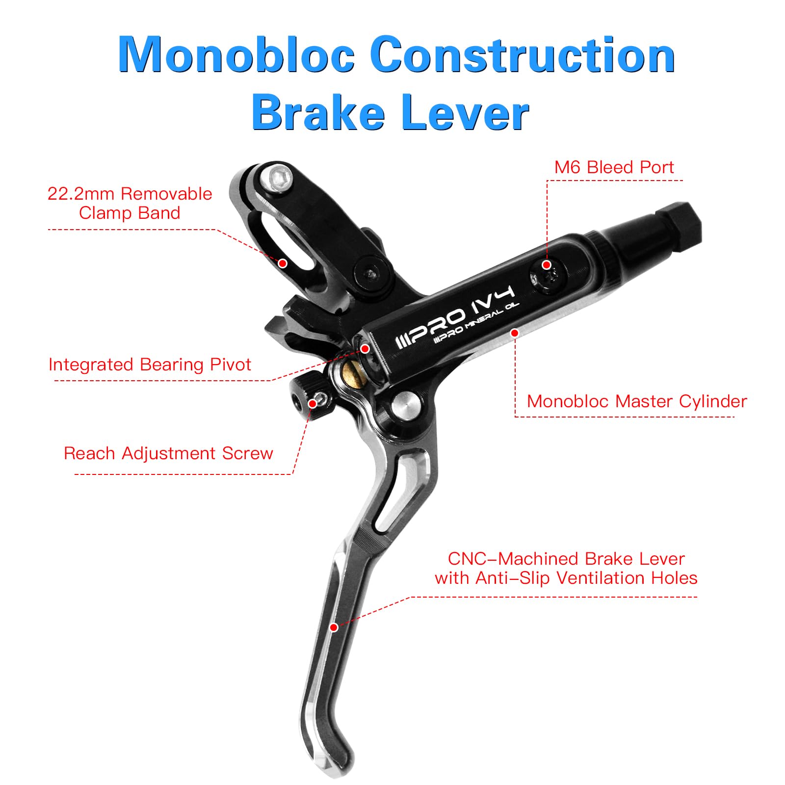 4-Piston Hydraulic Disc Brake Set with Ceramic Brake Pads