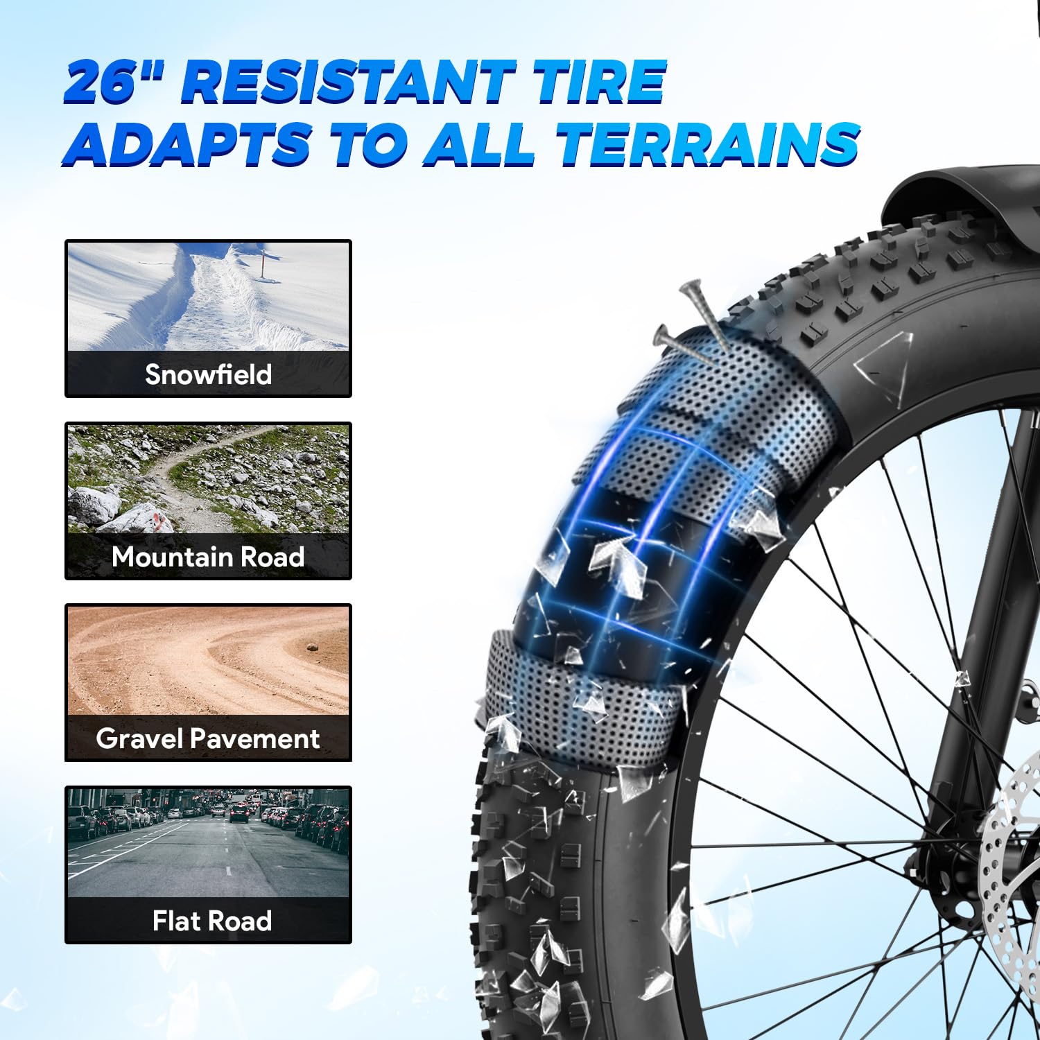 Electric Mountain Bike 1800W Motor 26x4.0 Fat Tires