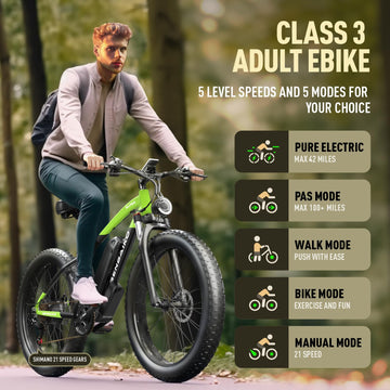2500W Peak 26" Fat Tire Electric Bike