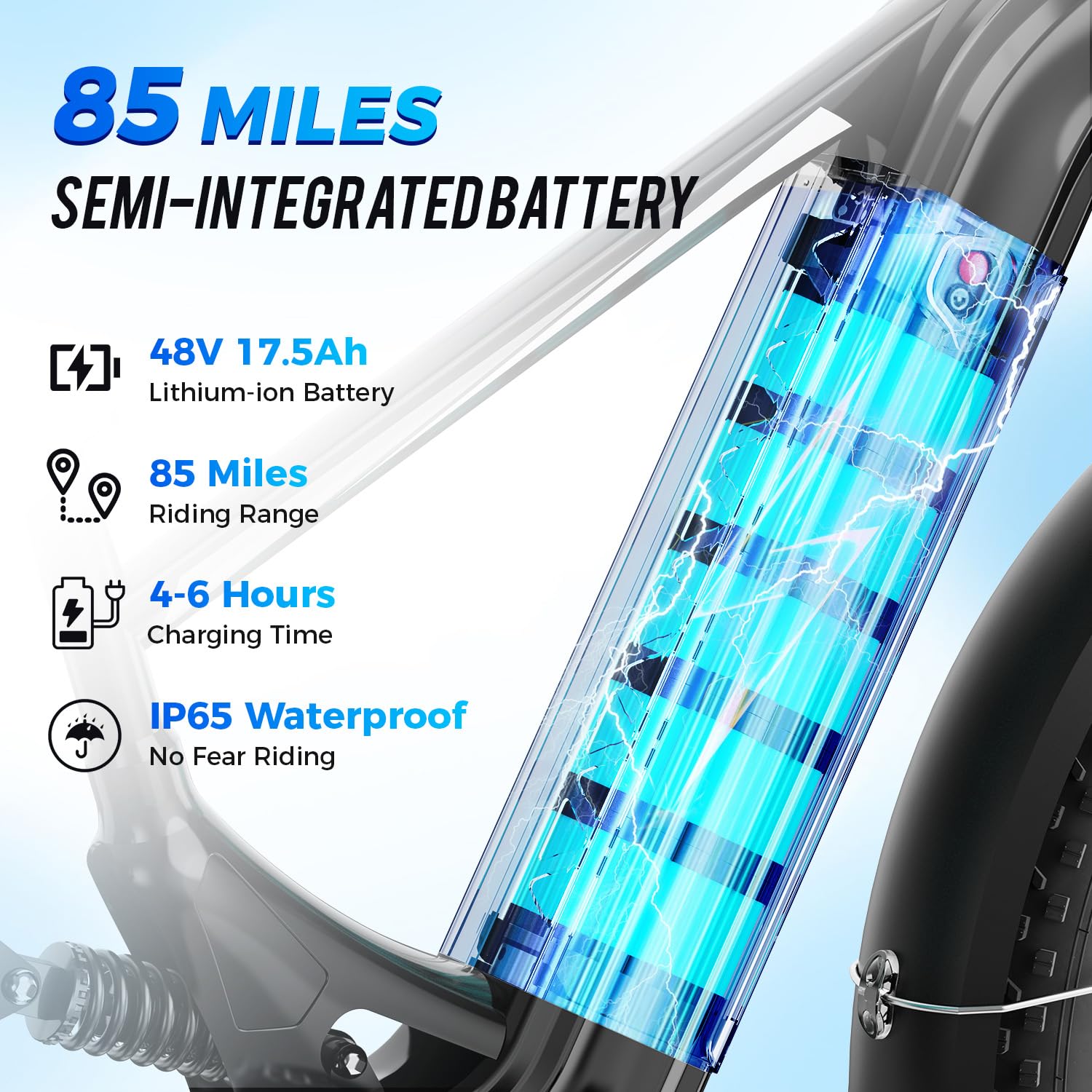 Electric Mountain Bike 1800W Motor 26x4.0 Fat Tires