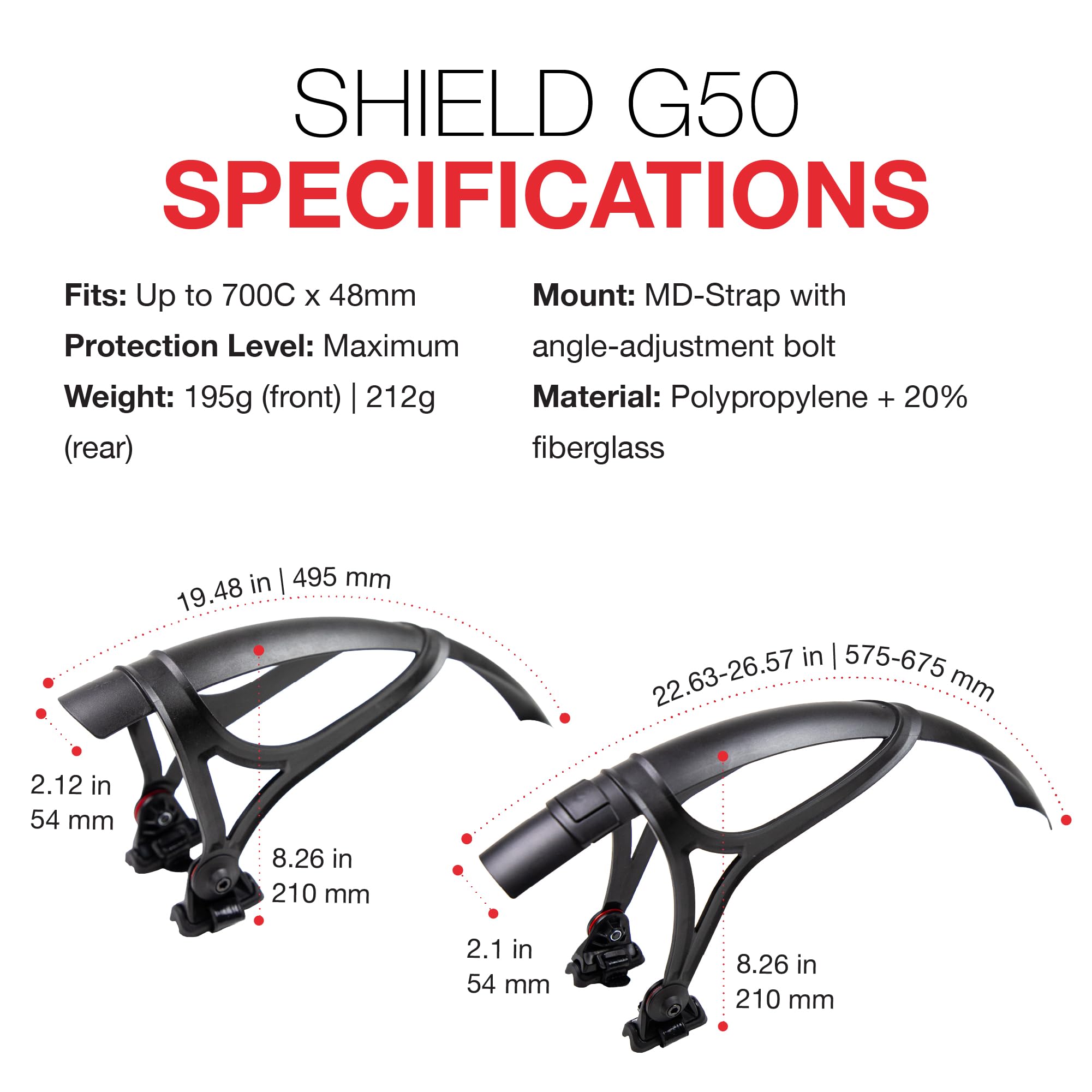 ZEFAL Shield G50 Gravel Bike Mudguard Set