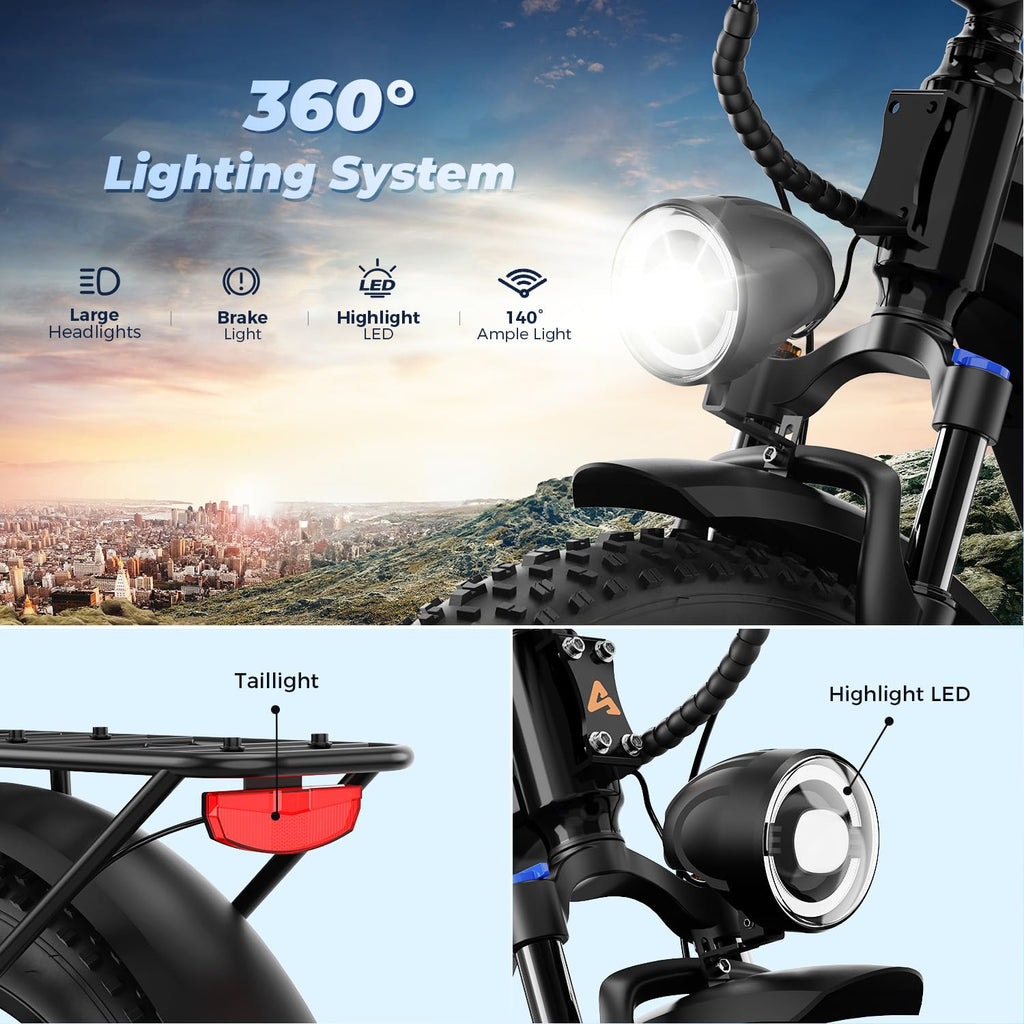Electric Mountain Bike 1800W Motor 26x4.0 Fat Tires