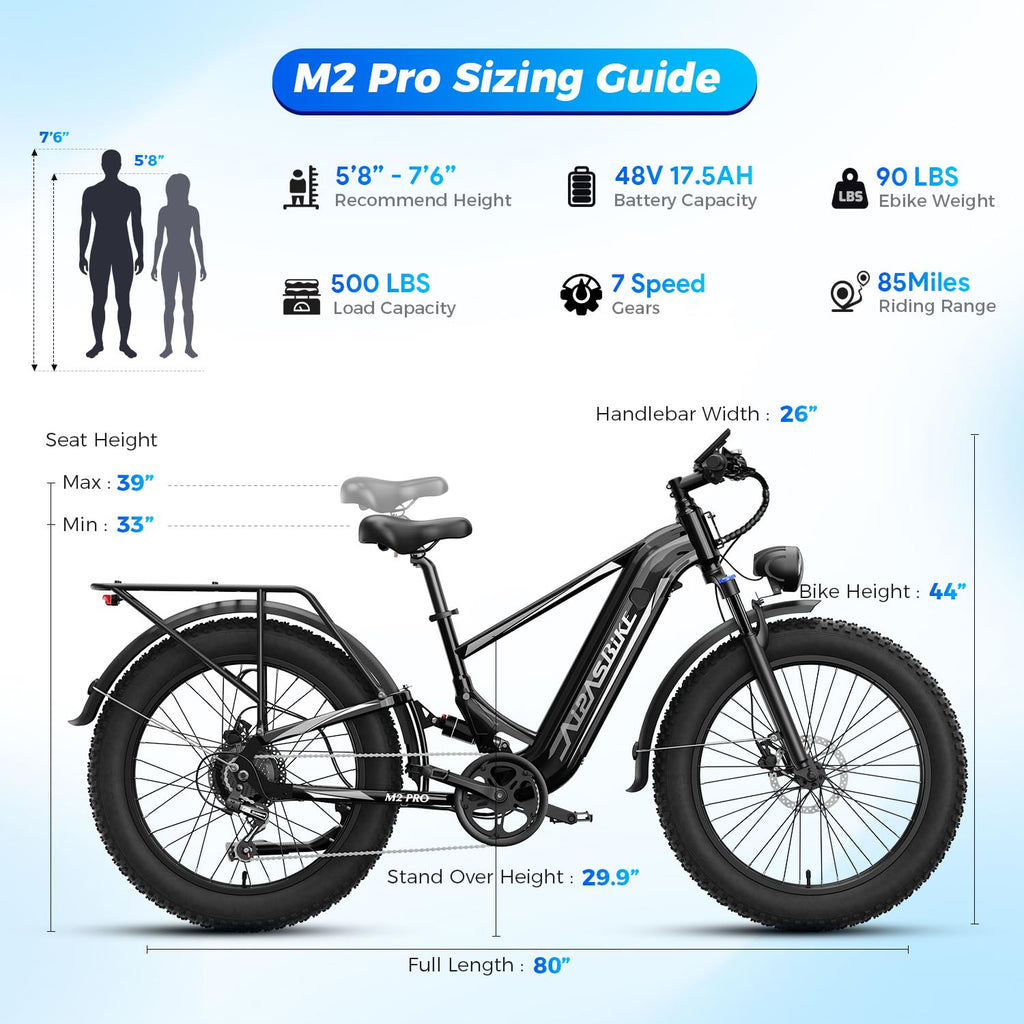 Electric Mountain Bike 1800W Motor 26x4.0 Fat Tires