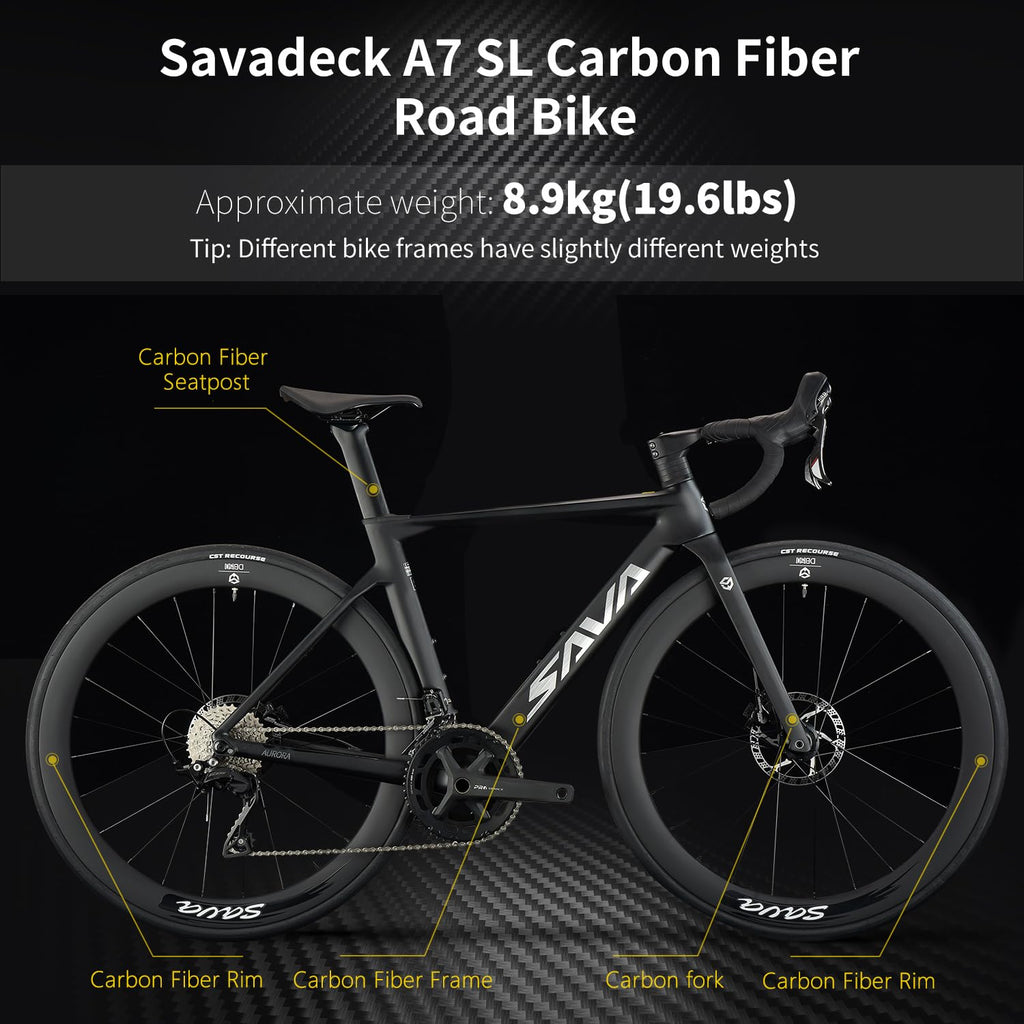 T800 Carbon Road Bike Shimano 105 R7100 24-Speed Hydraulic Disc Brake