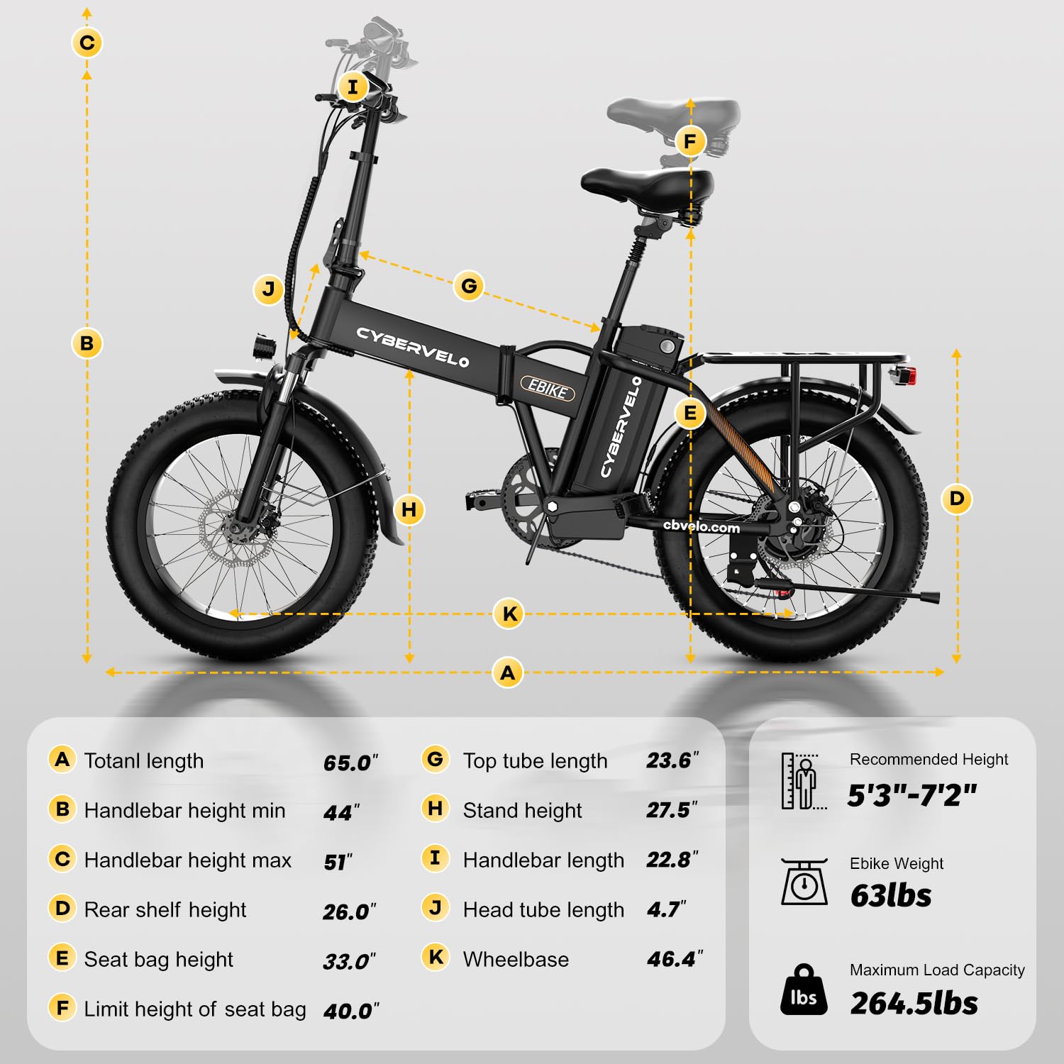 Folding Electric Bike 750W Motor 20-Inch Fat Tires