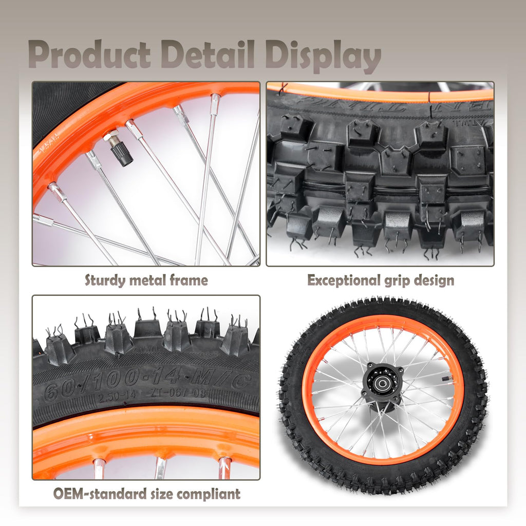 E-Bike Front Wheel Tire 60/100-14 Rubber Replacement Tire