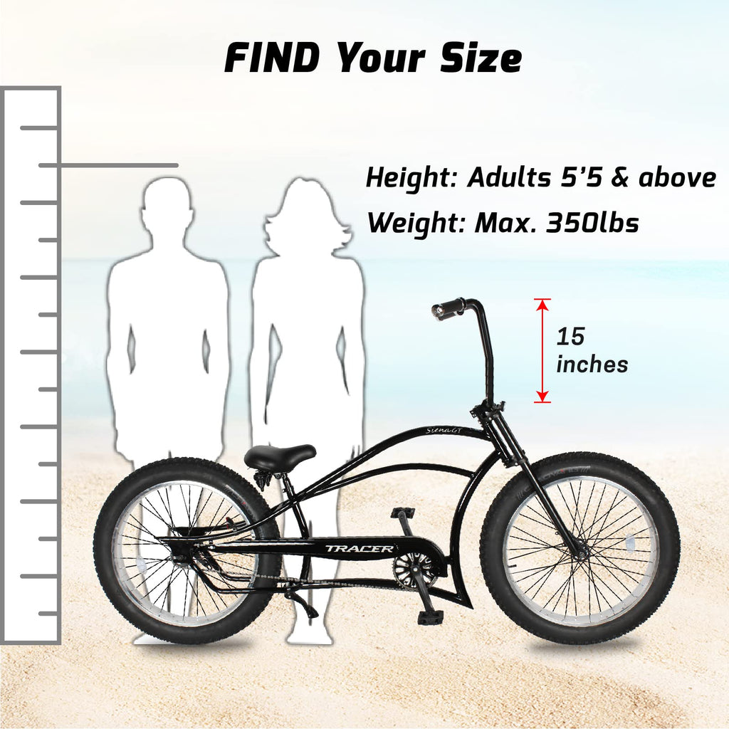 Stretch Beach Cruiser Bike 1/3/7-Speed Fat Tires