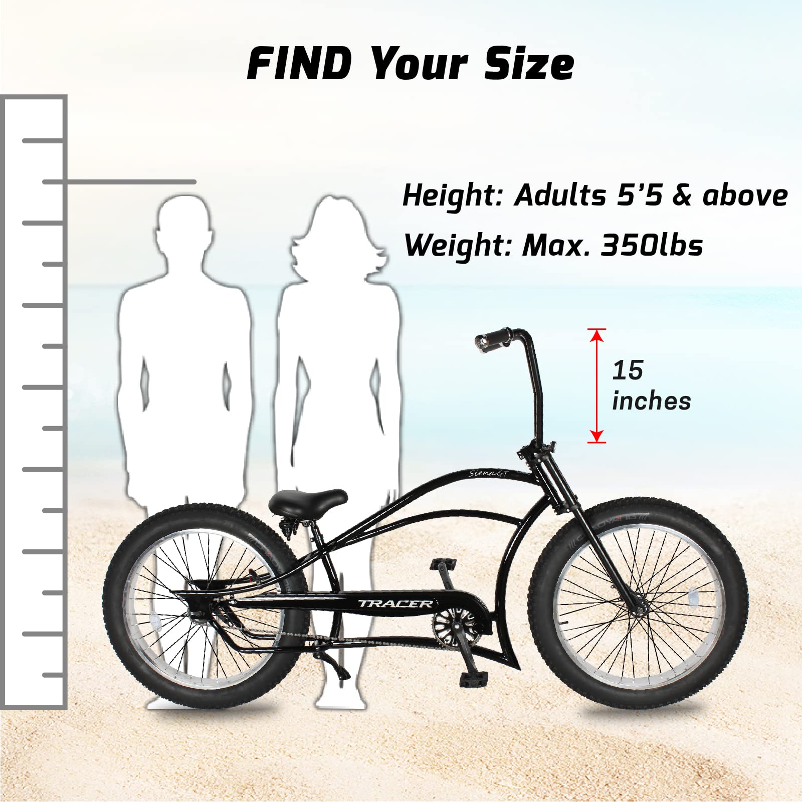 Stretch Beach Cruiser Bike 1/3/7-Speed Fat Tires