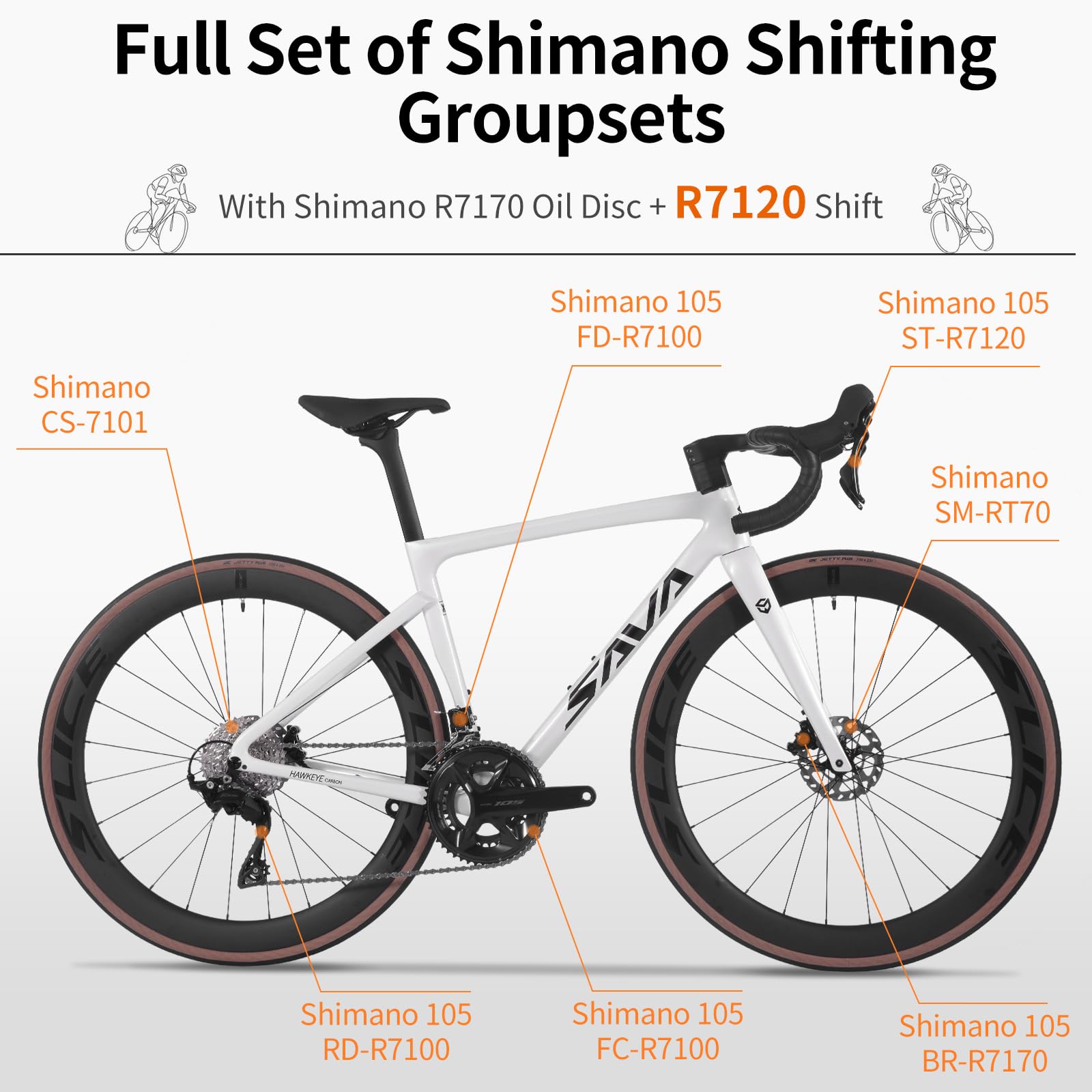 Carbon Road Bike Shimano 105 R7120 24-Speed Hydraulic Disc Brake