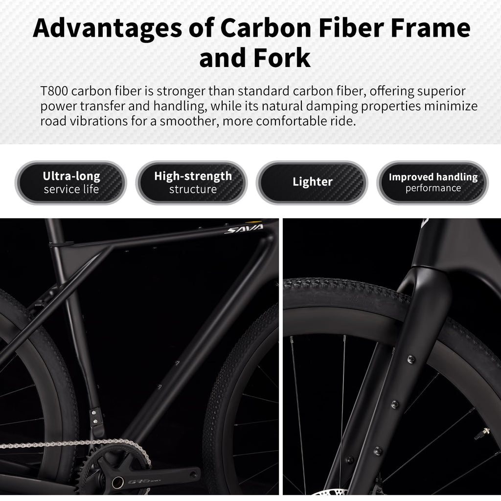 T800 Carbon Gravel Bike Shimano U6000 11-Speed Hydraulic Disc Brake