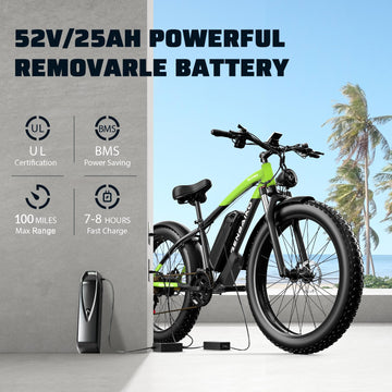 2500W Peak 26" Fat Tire Electric Bike