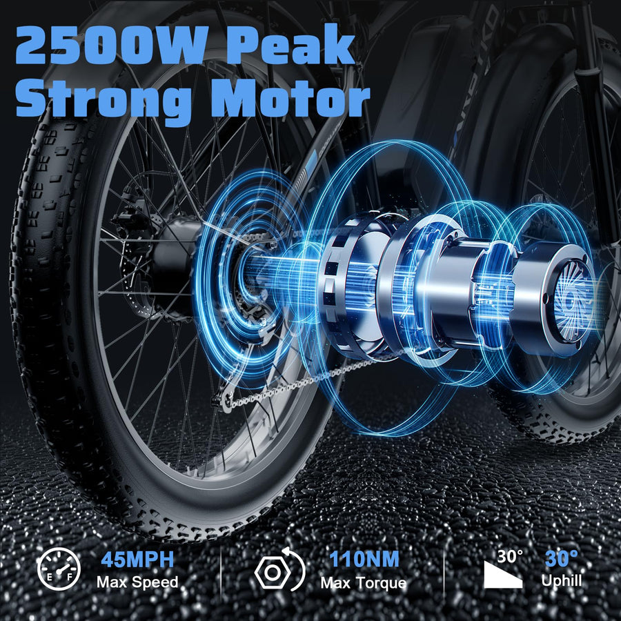 2500W Peak 26" Fat Tire Electric Bike