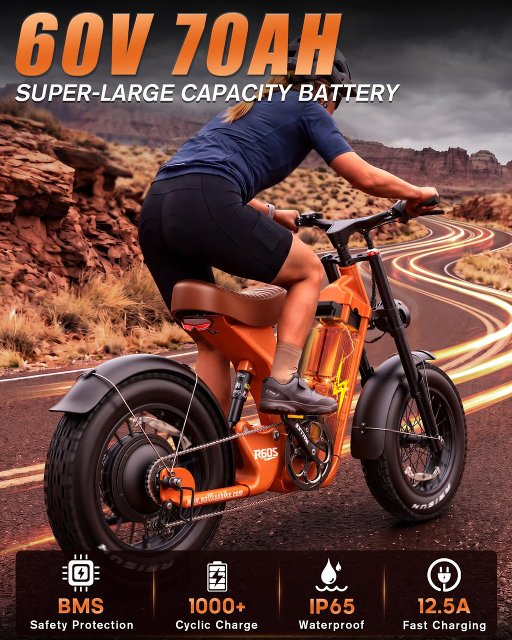 Long Range Electric Bike 4000W Motor 20x5 Fat Tires Hydraulic Brakes
