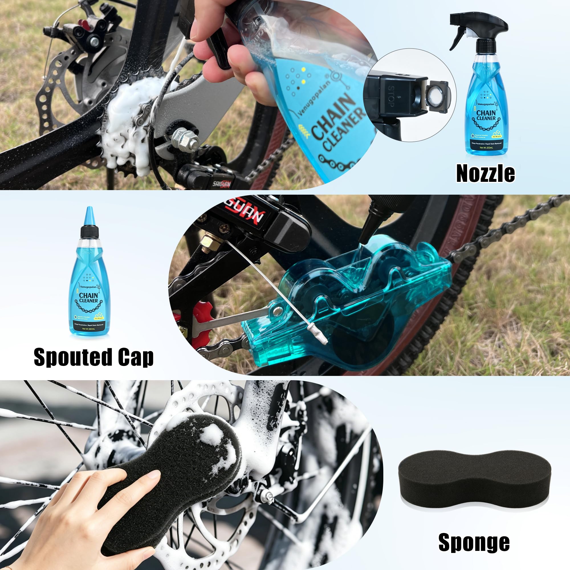 Bike Cleaning Kit Chain Cleaner Degreaser Chain Lube Tools