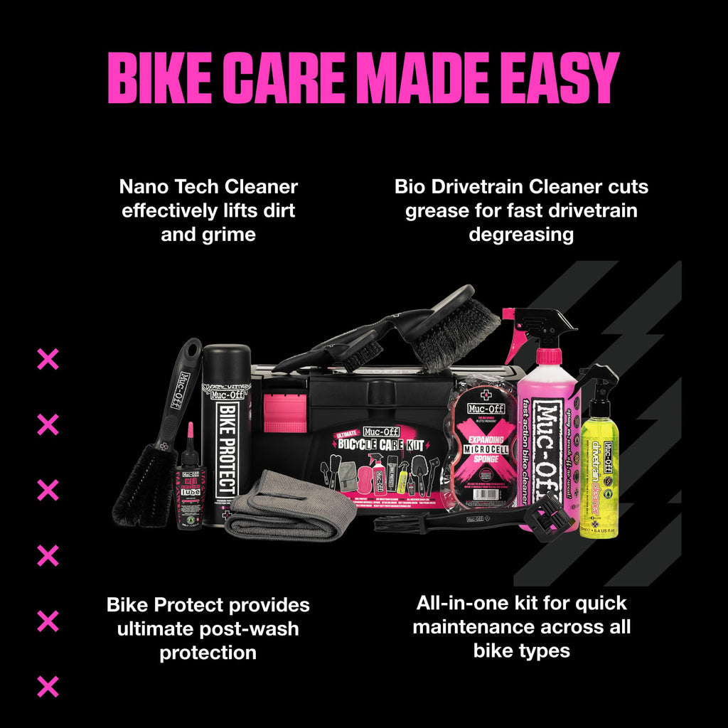 Ultimate Bike Cleaning Kit Cleaner Protectant and Brushes