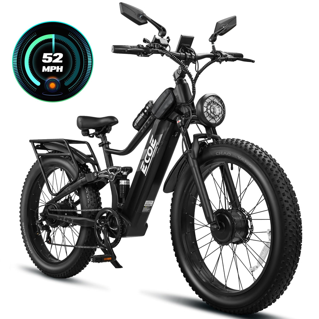 Dual Motor Electric Bike 26x4 Fat Tires Full Suspension 7-Speed